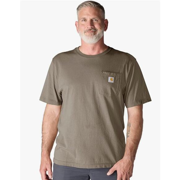 Carhartt Mens Brown Loose Fit Short-Sleeve Pocket T-Shirt Men's Size 4XL - Picture 1 of 3